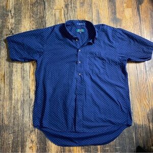 Vintage Alexander Julian Colours Blue & white polka dot Shirt Size Large